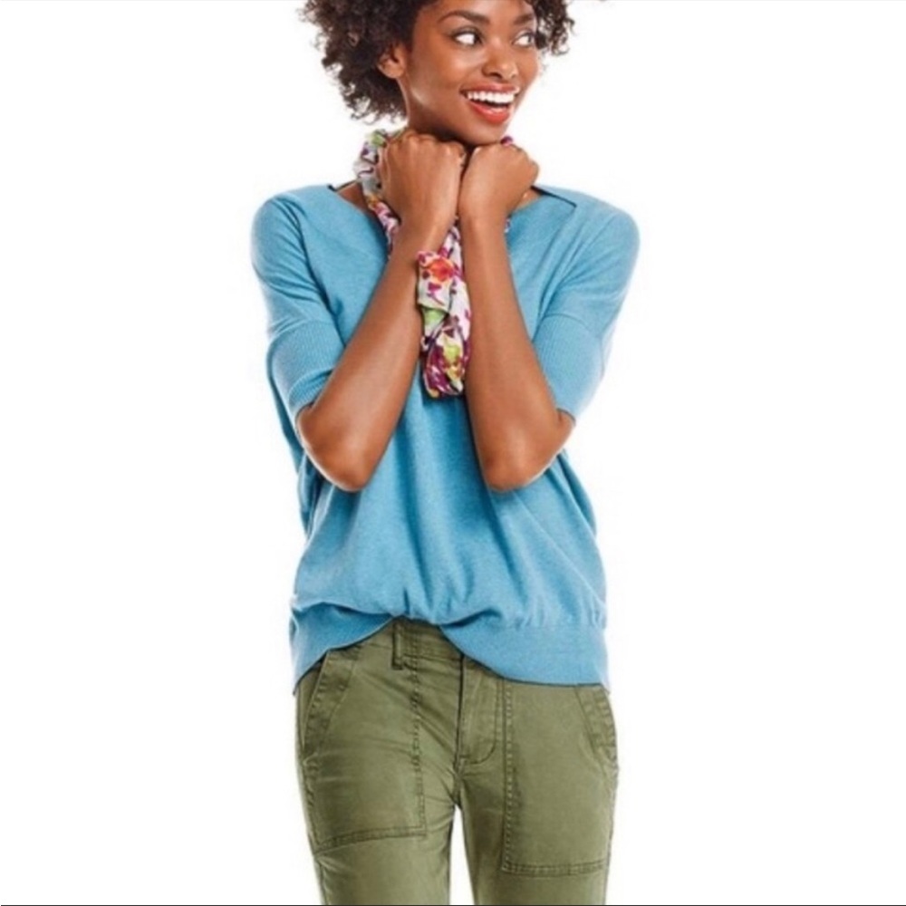 Cornflower Blue CAbi Lounge Sweater with Dolman Sleeves ~ Size Small